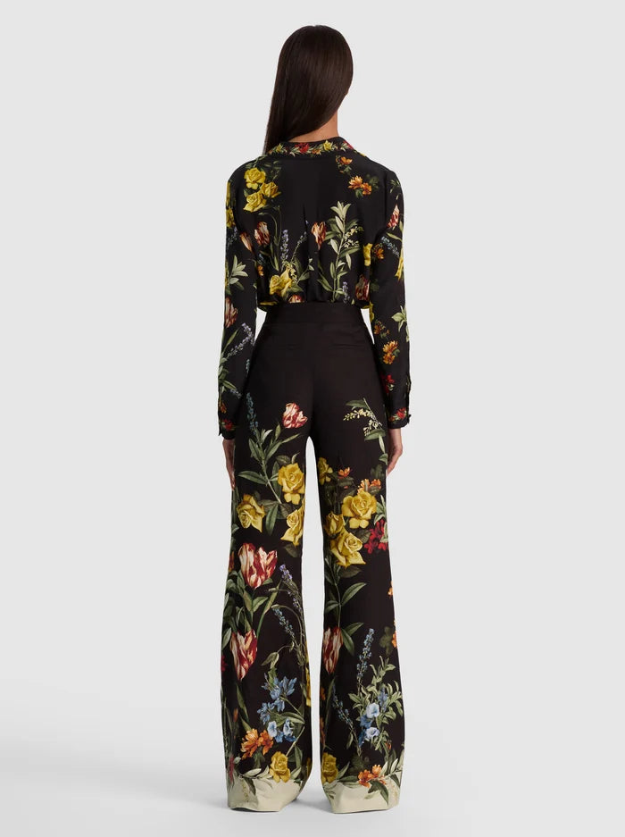 DYLAN LINEN PANT-DESERT SPRIGS BLACK-ALICE + OLIVIA