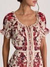 MCLAINE EMBR PUFF SLV BTN DWN TIERED MINI DRESS-ALICE + OLIVIA