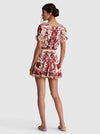 MCLAINE EMBR PUFF SLV BTN DWN TIERED MINI DRESS-ALICE + OLIVIA