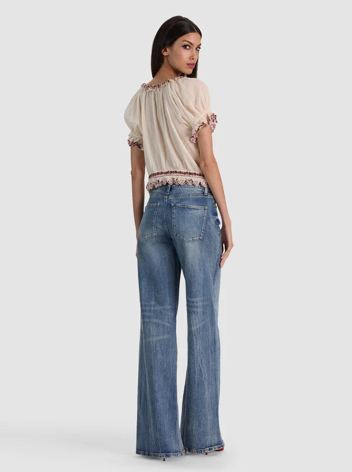 MCLAINE PUFF SLEEVE BLOUSE-ORCHARD GLOW-ALICE + OLIVIA