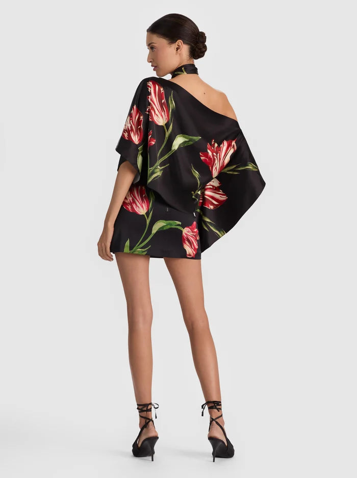 RITA OTS DRAPED CROPPED TOP W SCARF-ALICE + OLIVIA