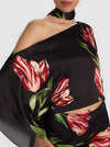 RITA OTS DRAPED CROPPED TOP W SCARF-ALICE + OLIVIA