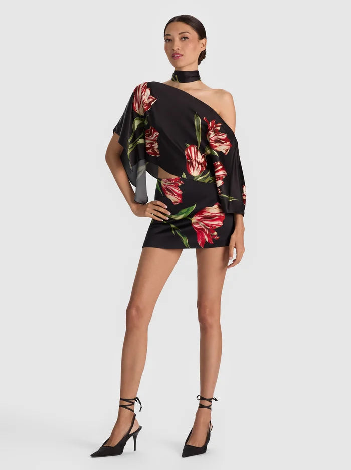 RITA OTS DRAPED CROPPED TOP W SCARF-ALICE + OLIVIA
