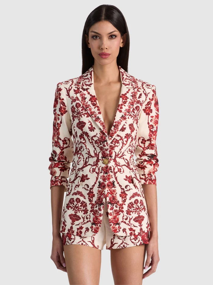 MACEY NOTCH COLLAR FITTED BLAZER-WINDING ROAD-ALICE + OLIVIA