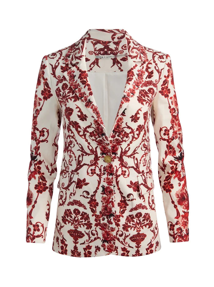 MACEY NOTCH COLLAR FITTED BLAZER-WINDING ROAD-ALICE + OLIVIA