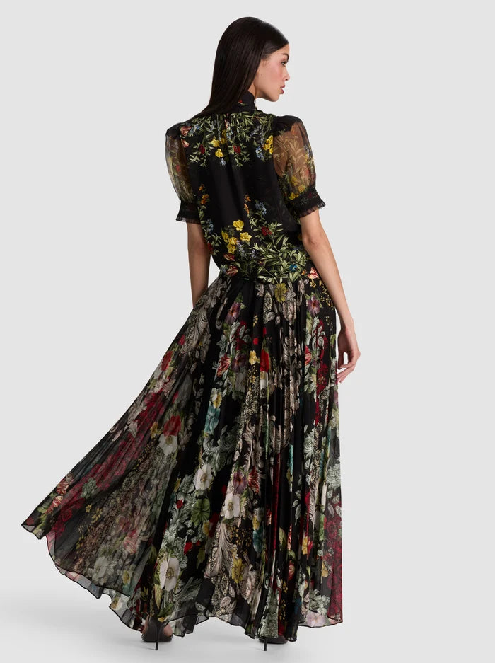 BRENTLEY TIE NK PUFF SLV BLOUSE-ALICE + OLIVIA