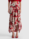 ROSA ASSYM MIDI SLIP SKIRT-ROSE GARDEN SM HIBISCUS-ALICE + OLIVIA