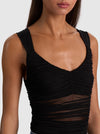 RENEE SHEER SOFT V NK RUCHED TANK BODYSUIT-ALICE + OLIVIA