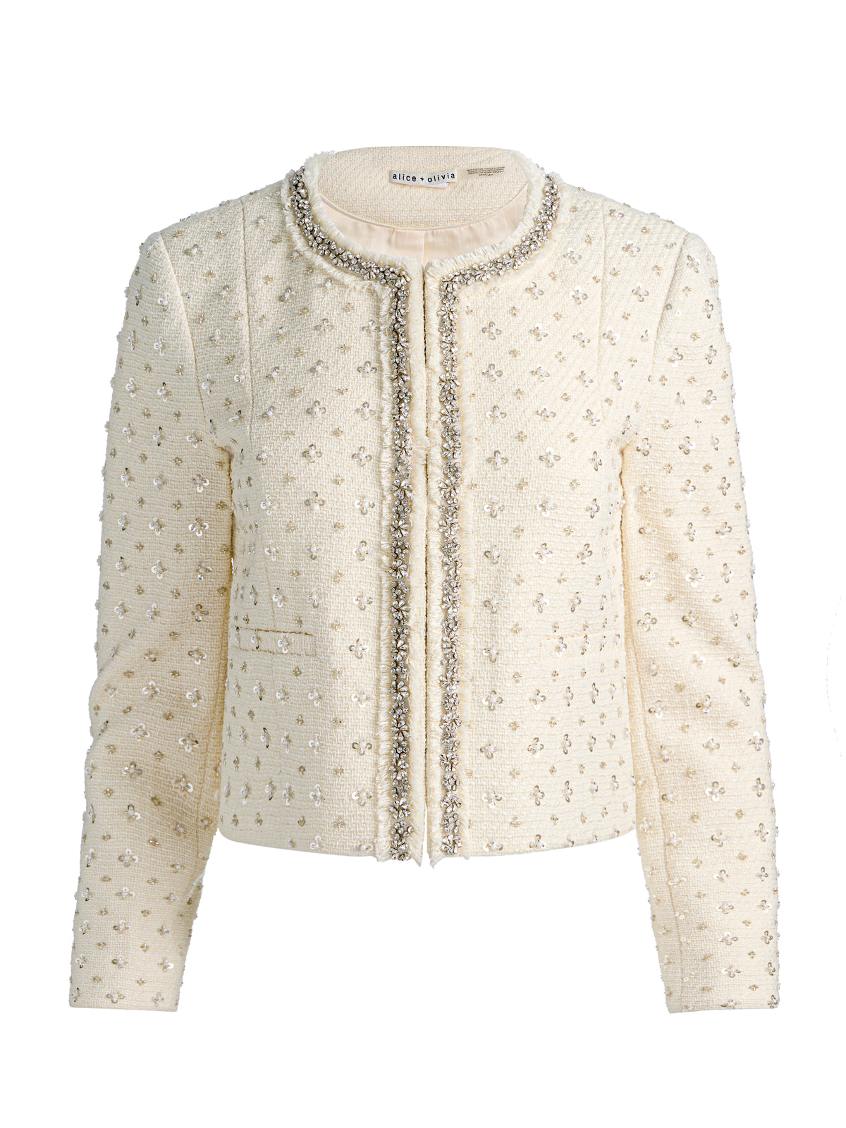 THOMASINA EMBELLISHED TWEED JACKET-ALICE + OLIVIA