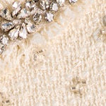 THOMASINA EMBELLISHED TWEED JACKET - VANILLA