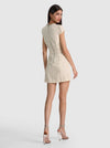 CADE EMBELL CAP SLV SHIFT MINI DRESS W PKTS-ALICE + OLIVIA