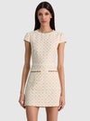 CADE EMBELL CAP SLV SHIFT MINI DRESS W PKTS-ALICE + OLIVIA