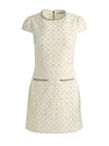 CADE EMBELL CAP SLV SHIFT MINI DRESS W PKTS-ALICE + OLIVIA