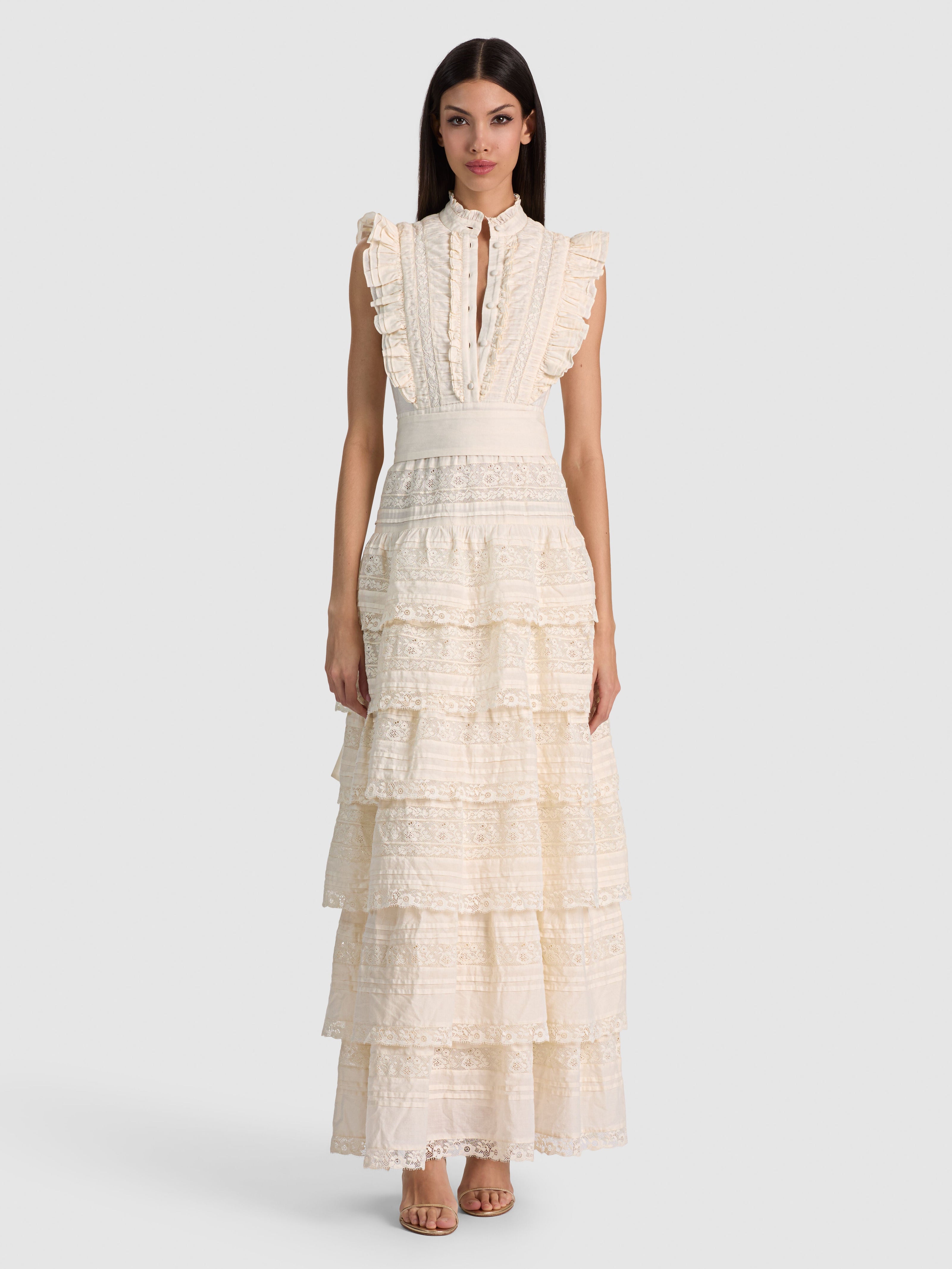 TAHARA TIERED MAXI DRESS-ALICE + OLIVIA