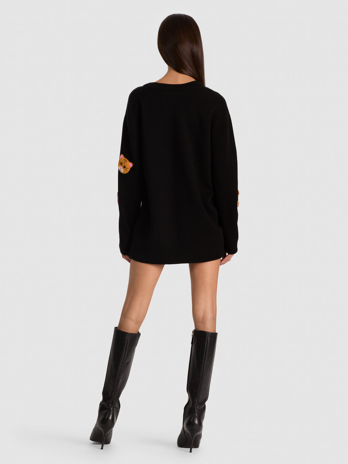 BRADFORD APPLIQUE CARDIGAN-BLACK MULTI-ALICE + OLIVIA
