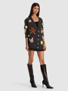 BRADFORD APPLIQUE CARDIGAN-CHARCOAL HEATHER GREY MULTI-ALICE + OLIVIA