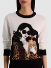 GLEESON STACEFACE LEOPARD PULLOVER-ALICE + OLIVIA