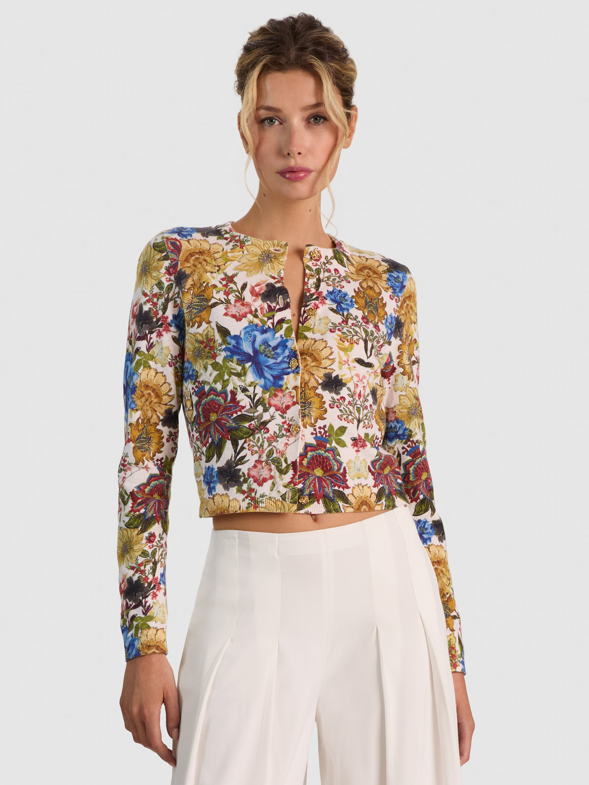 CARSON PRINTED CARDIGAN-FALLEN PETALS SM-ALICE + OLIVIA