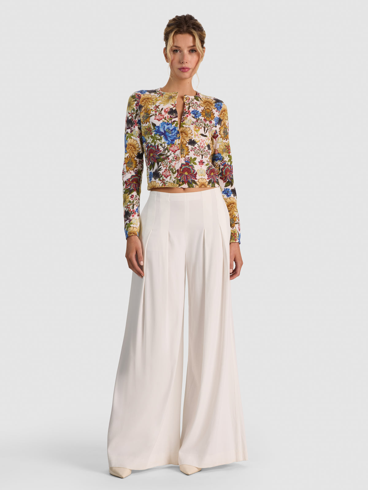 CARSON PRINTED CARDIGAN-FALLEN PETALS SM-ALICE + OLIVIA