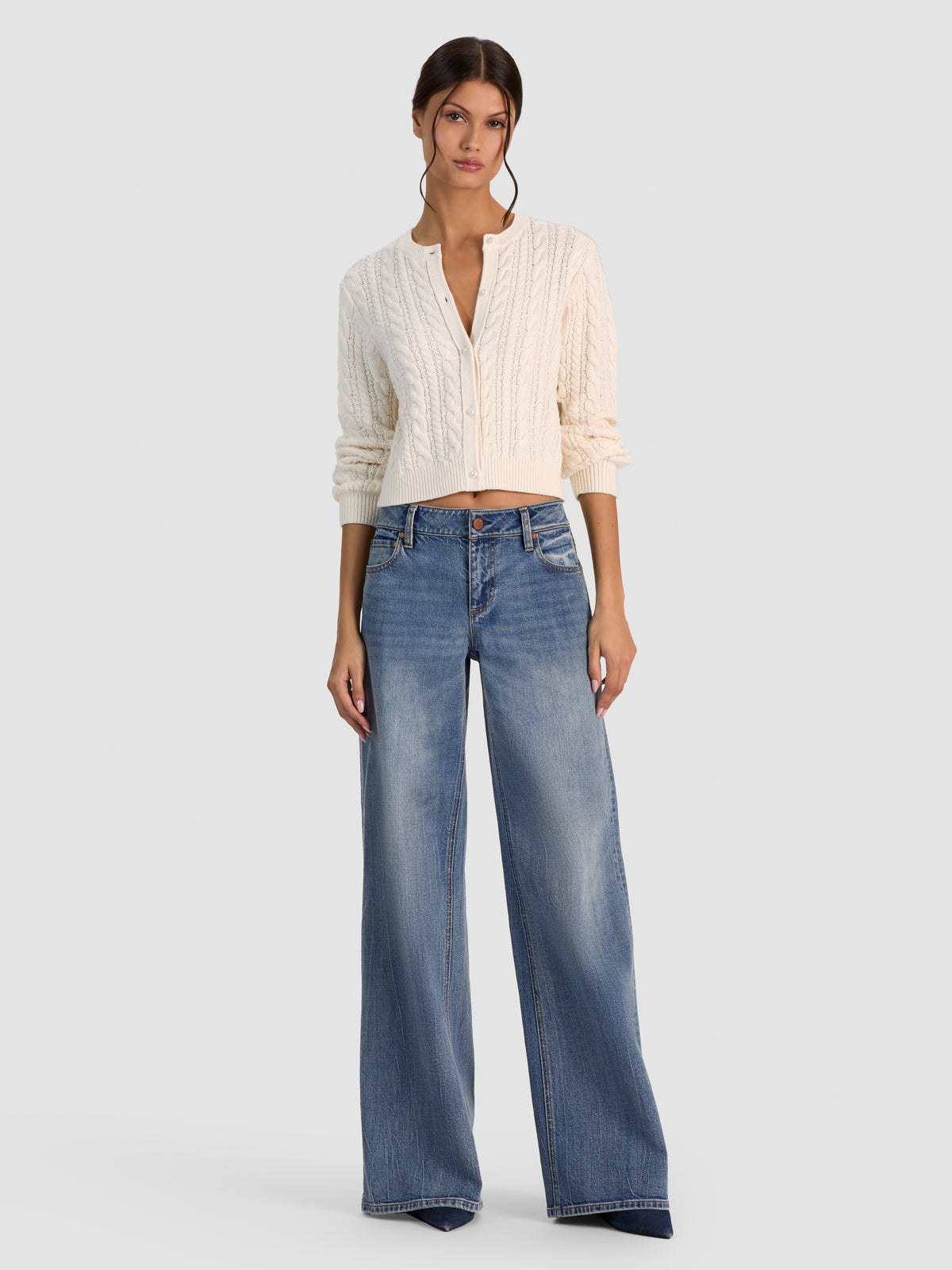 DORIS PUFF SLEEVE CARDIGAN-ALICE + OLIVIA
