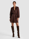 MARGAUX BLSN SLV TIE FT MINI DRESS-ALICE + OLIVIA