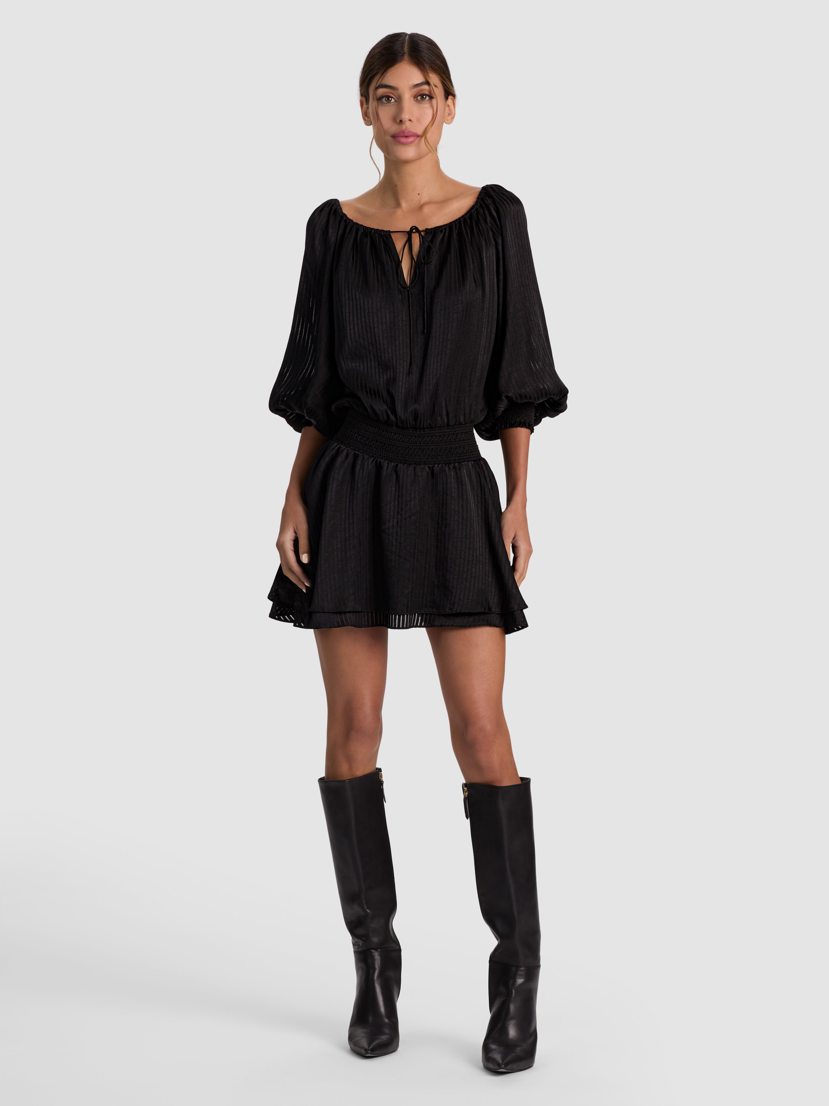 PAULINE DROP WAIST MINI DRESS-ALICE + OLIVIA