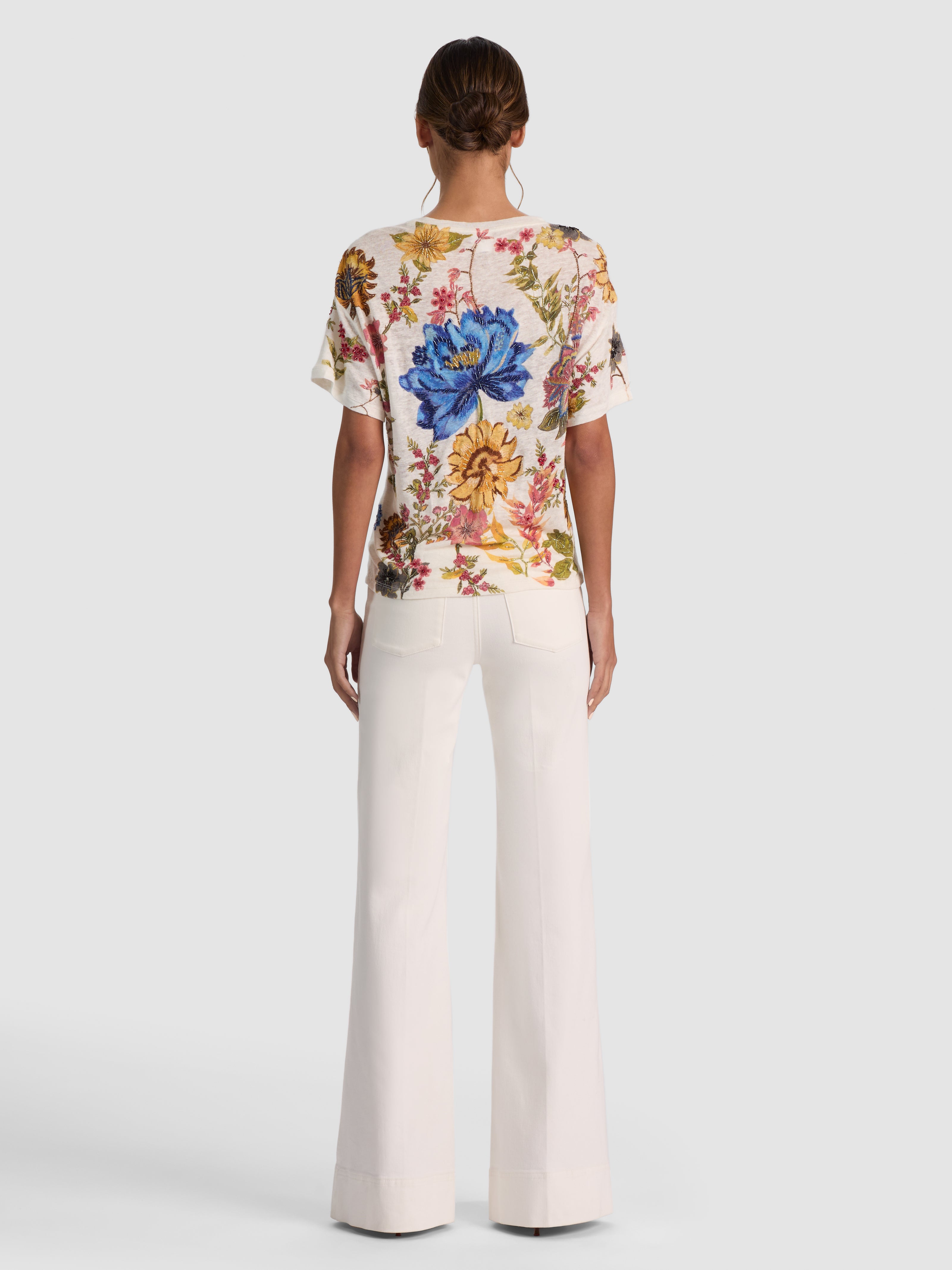 EVAN EMBELL EMBR OVERSIZED TEE-ALICE + OLIVIA