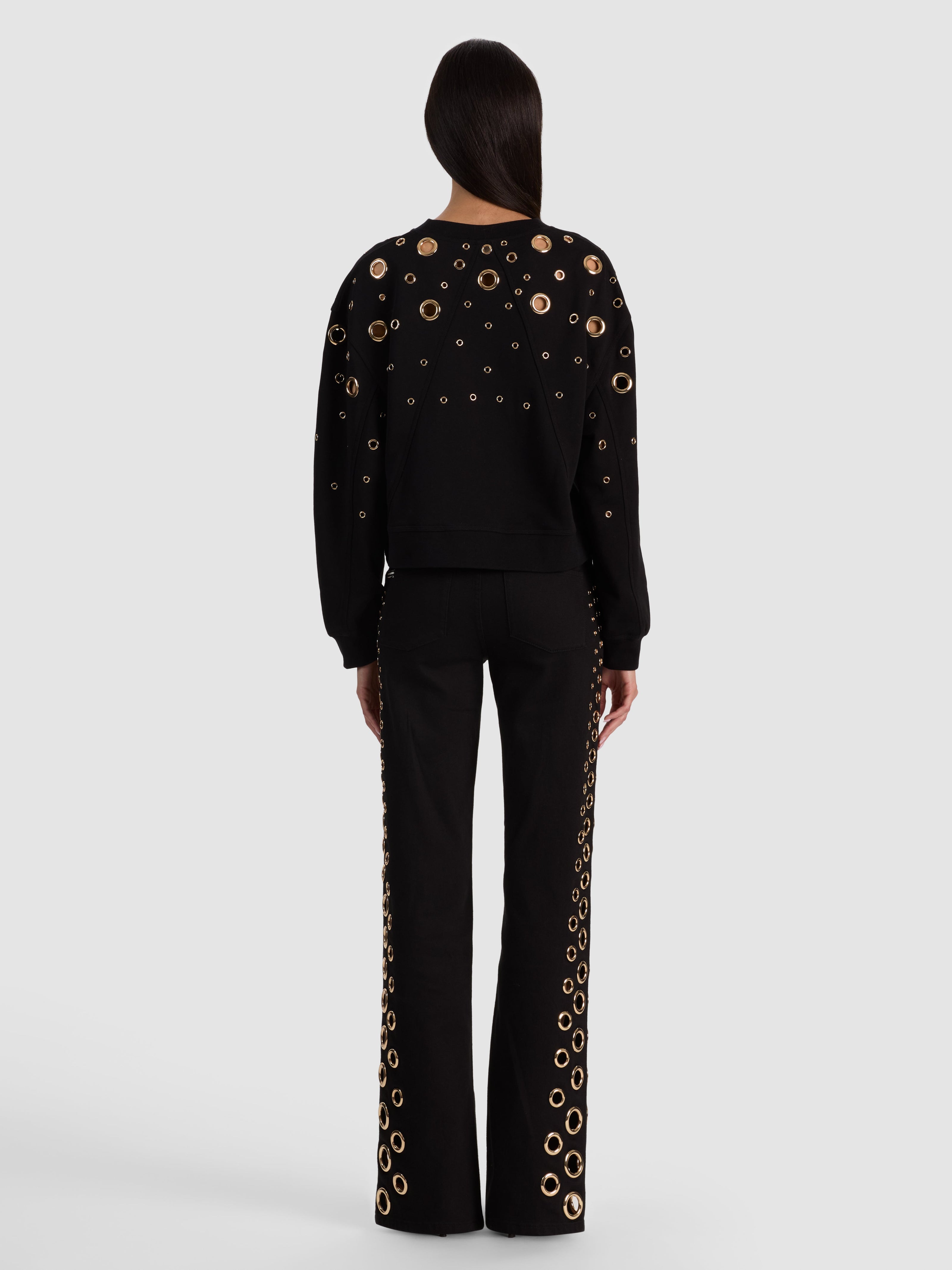 RUSSELL GROMMET RELAXED CREWNECK SWEATSHIRT-ALICE + OLIVIA