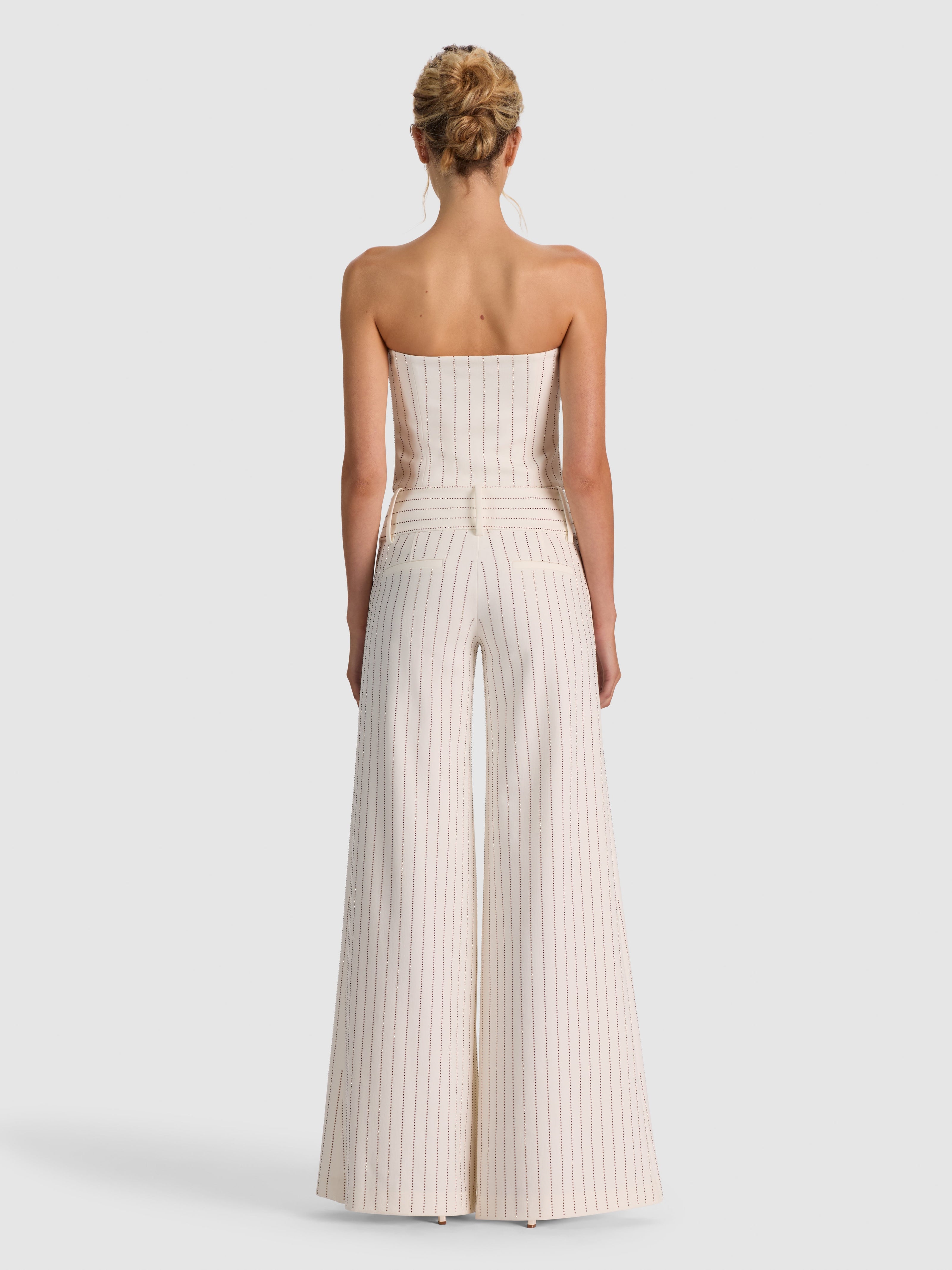 KELCEY EMBELL STRAPLESS BTN DWN VEST TOP-ALICE + OLIVIA