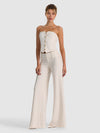 KELCEY EMBELL STRAPLESS BTN DWN VEST TOP-ALICE + OLIVIA