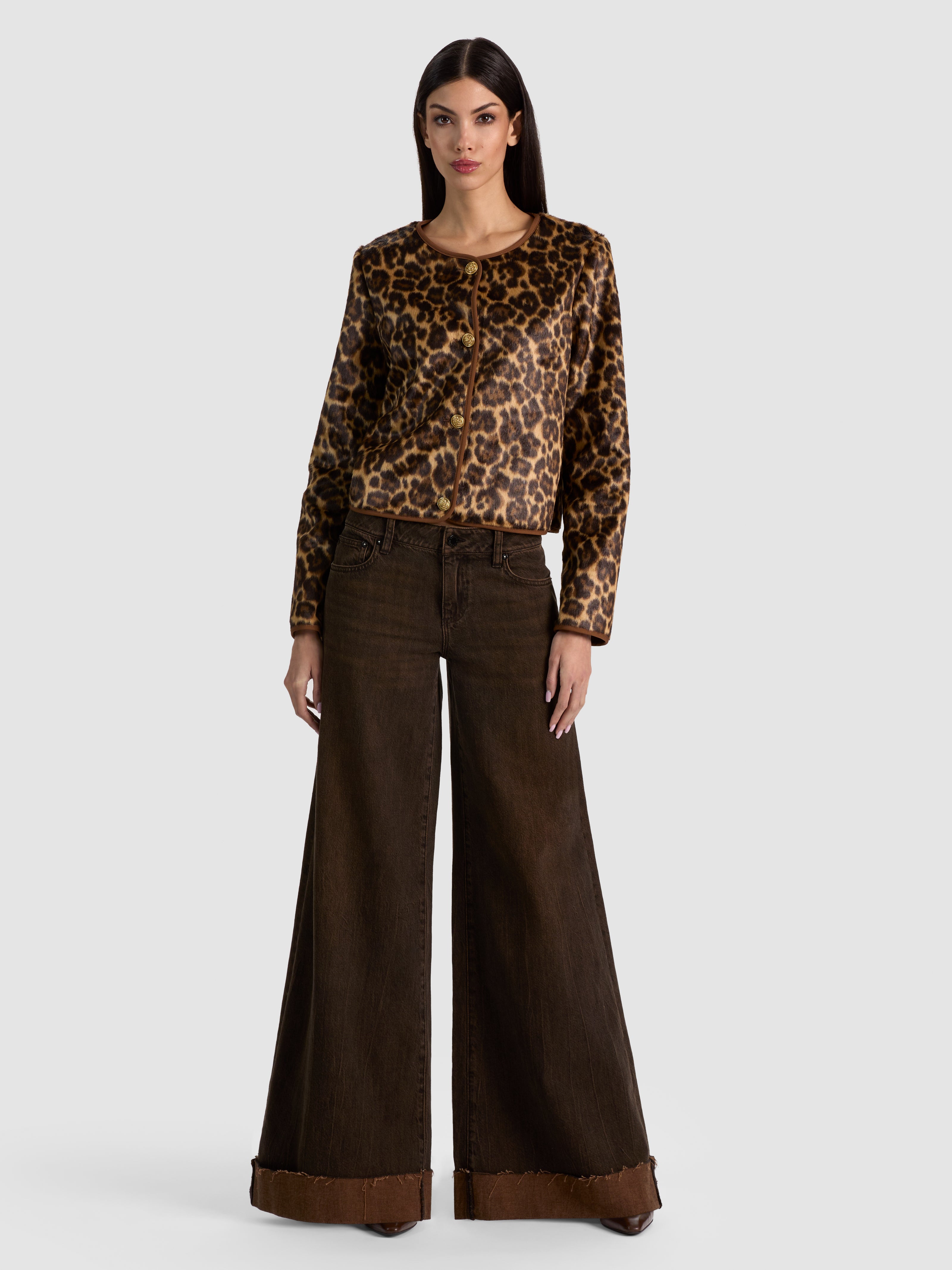 ALMA FAUX FUR COAT-SPOTTED LEOPARD-ALICE + OLIVIA