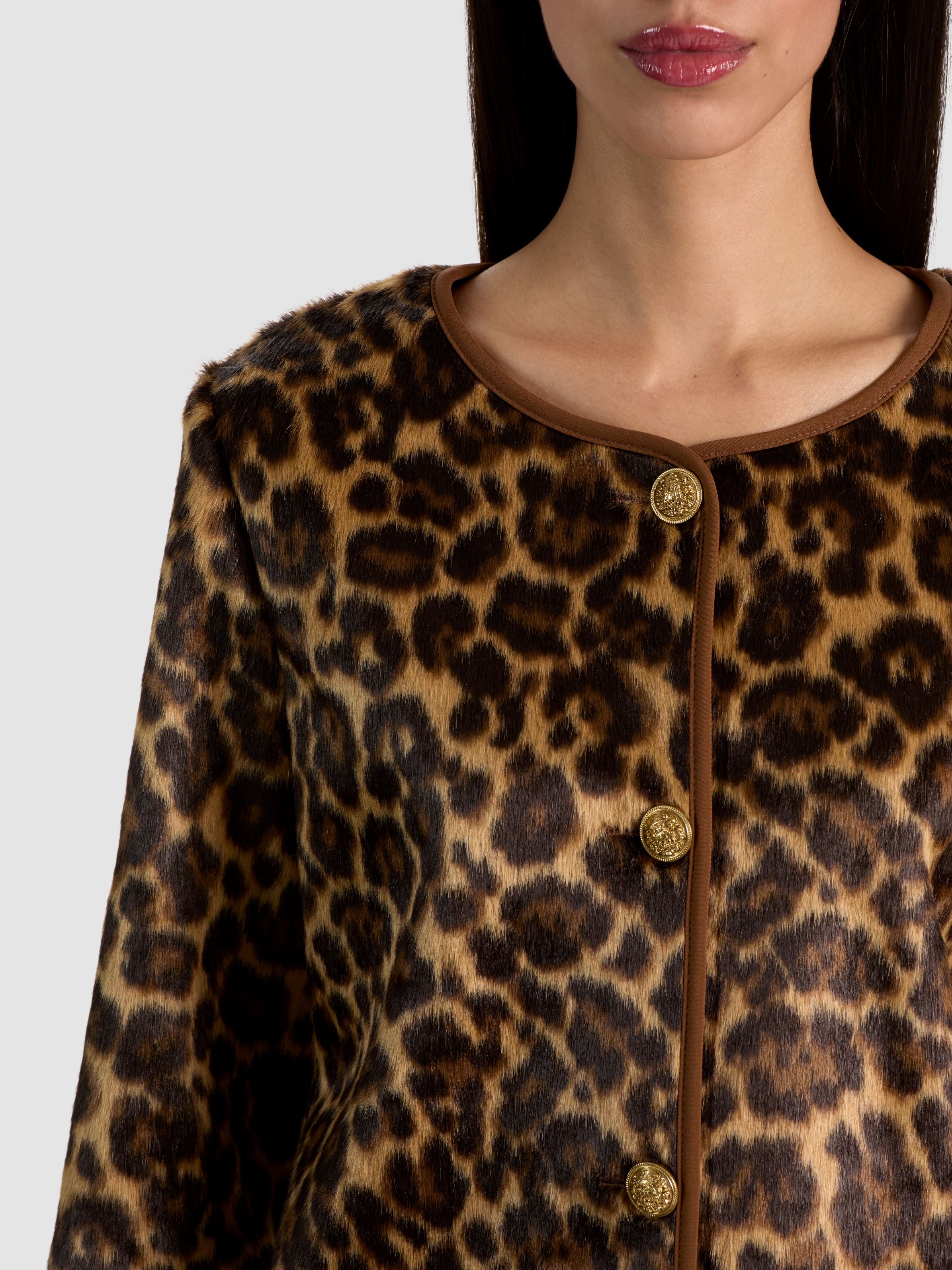 ALMA FAUX FUR COAT-SPOTTED LEOPARD-ALICE + OLIVIA