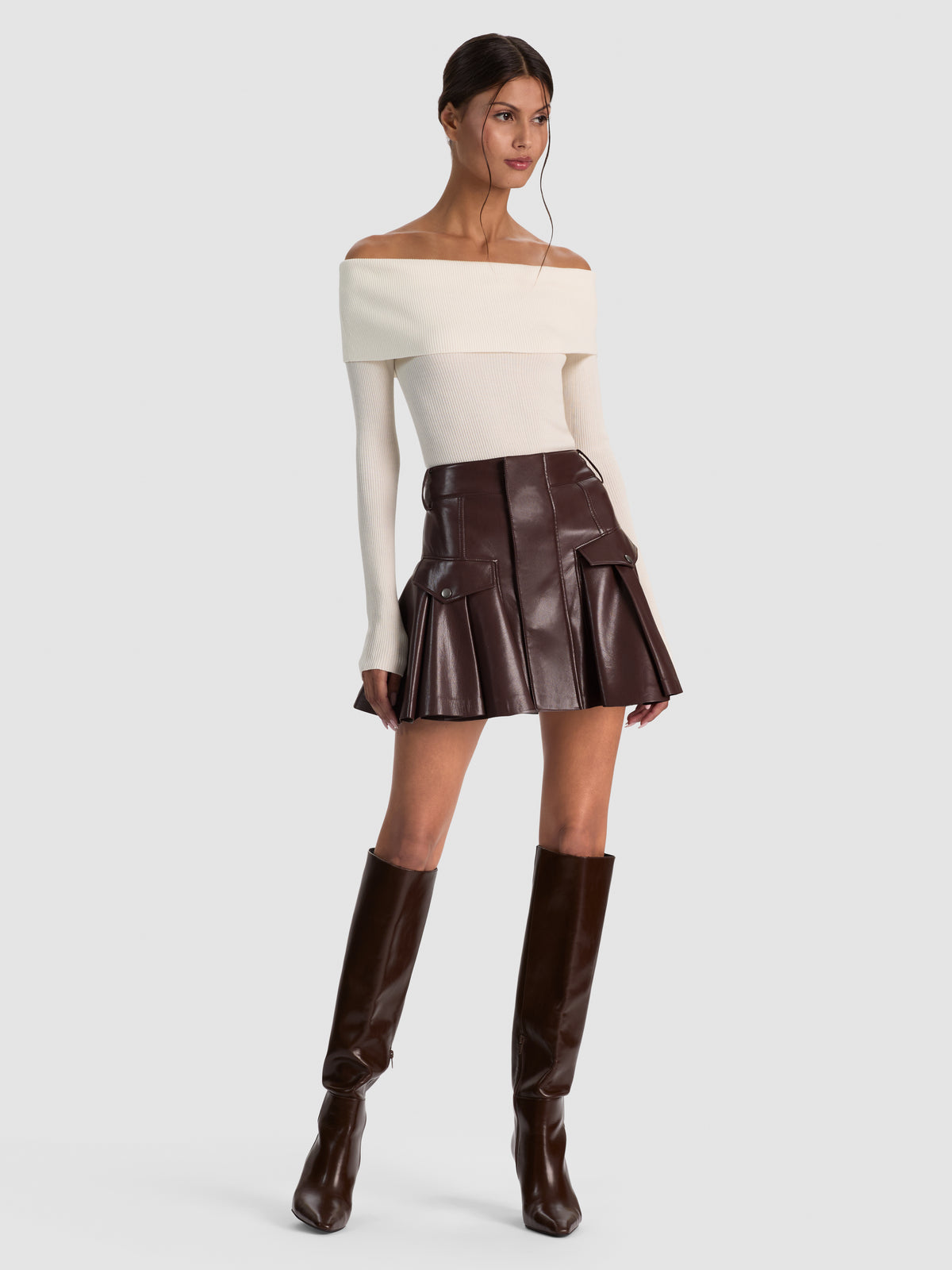 TRINITY VGN RUFFLE SKIRT - DARK CHOCOLATE