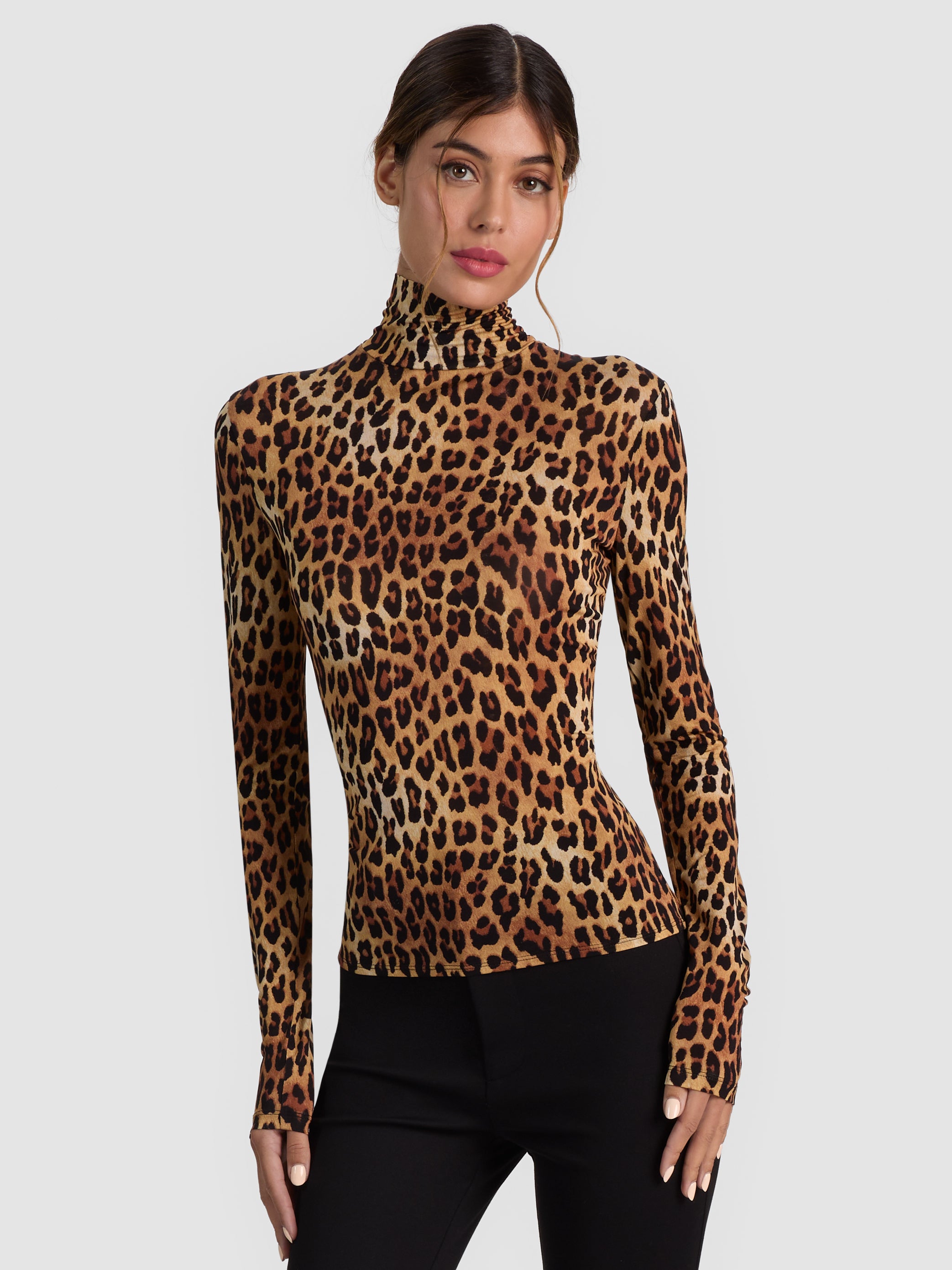 DELAINA TURTLENECK TOP-SPOTTED LEOPARD-ALICE + OLIVIA