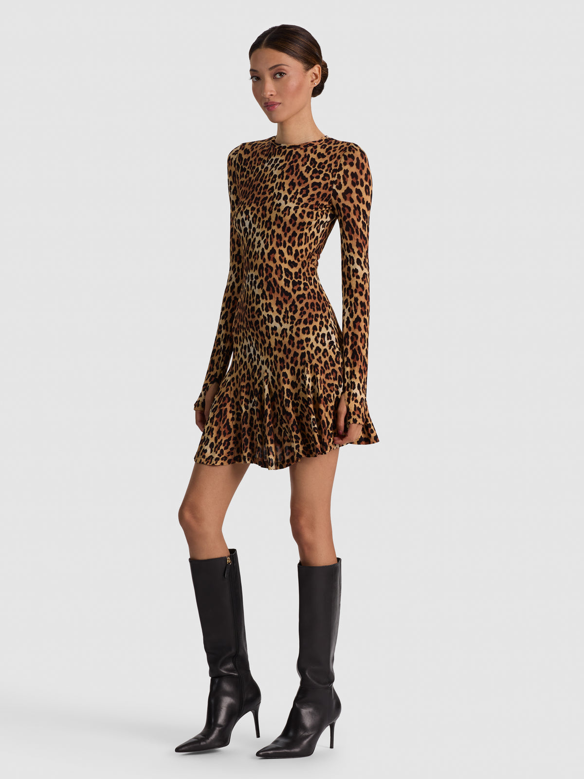 WENDY MINI DRESS - SPOTTED LEOPARD