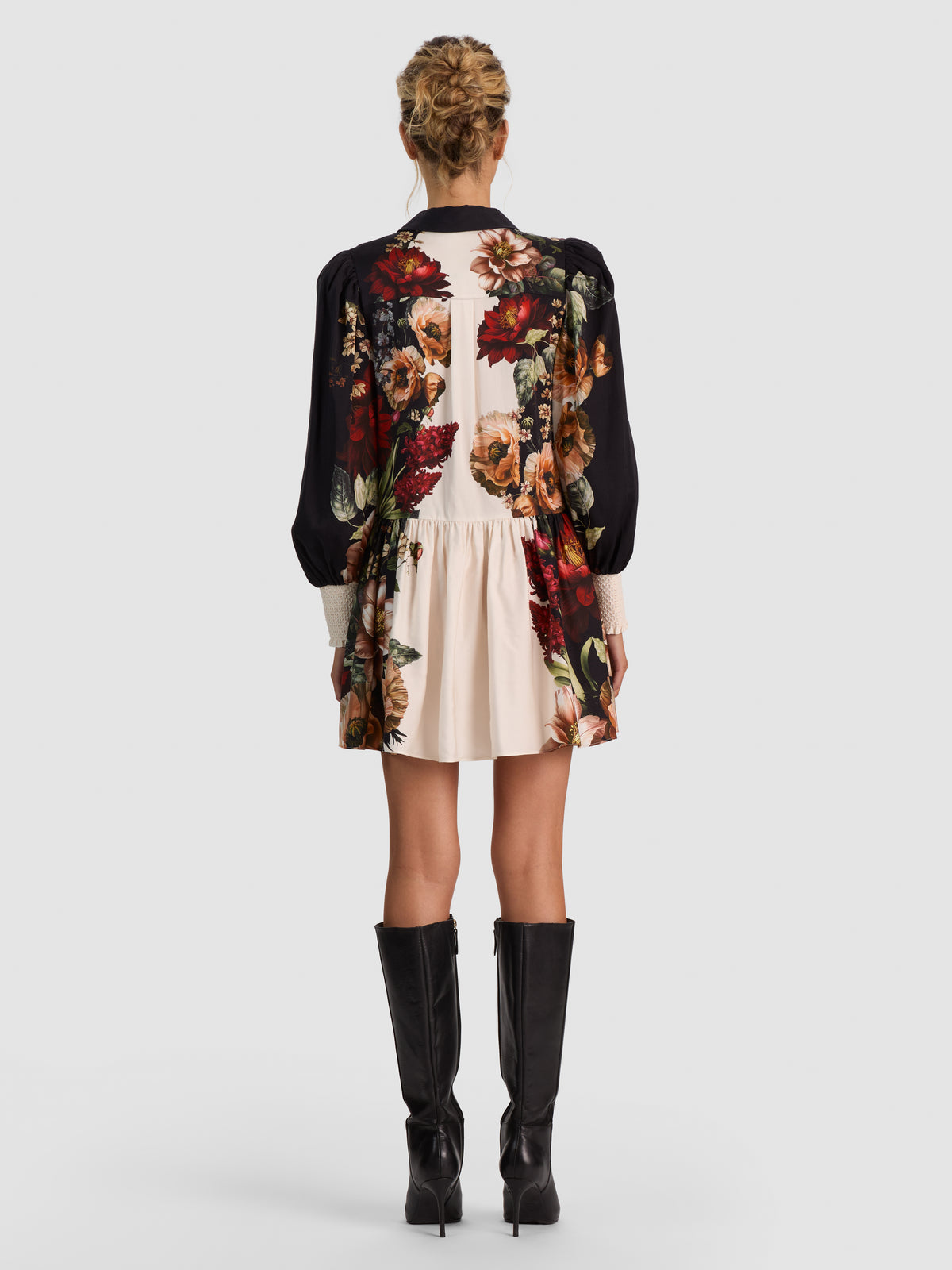 BERTHA BLOUSON SLEEVE SHIRT DRESS-ALICE + OLIVIA
