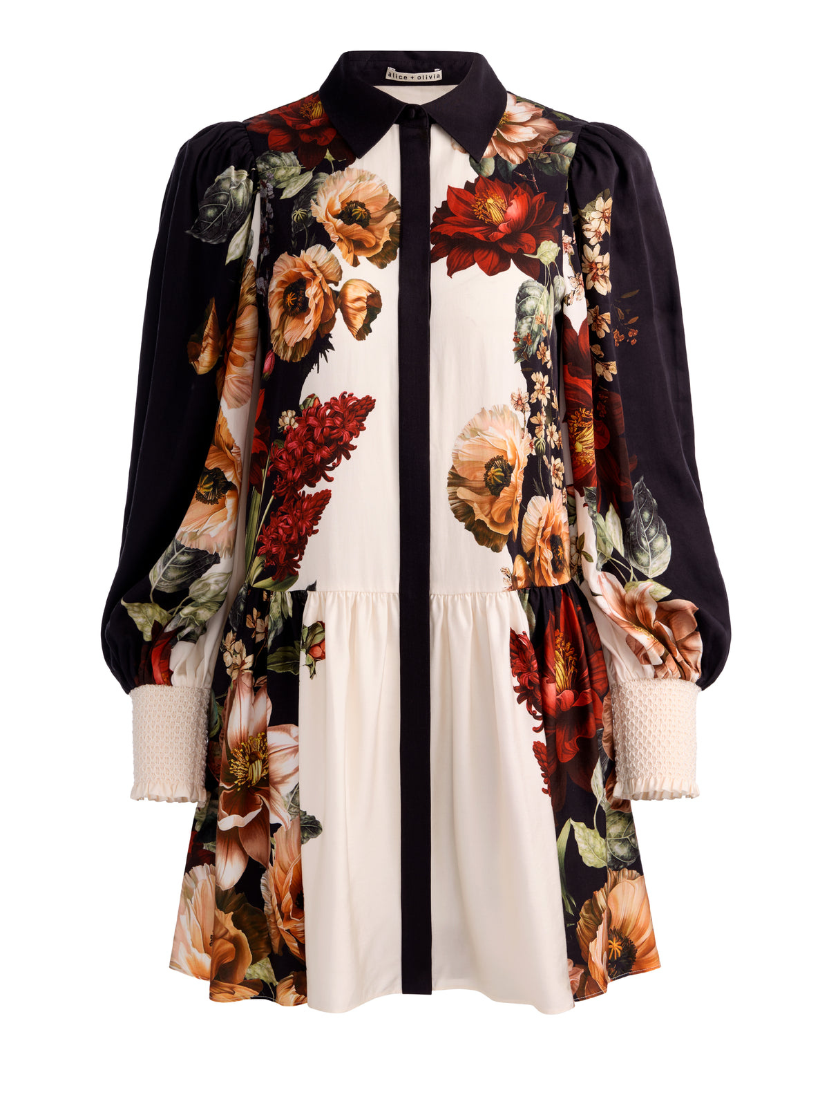 BERTHA BLOUSON SLEEVE SHIRT DRESS-ALICE + OLIVIA