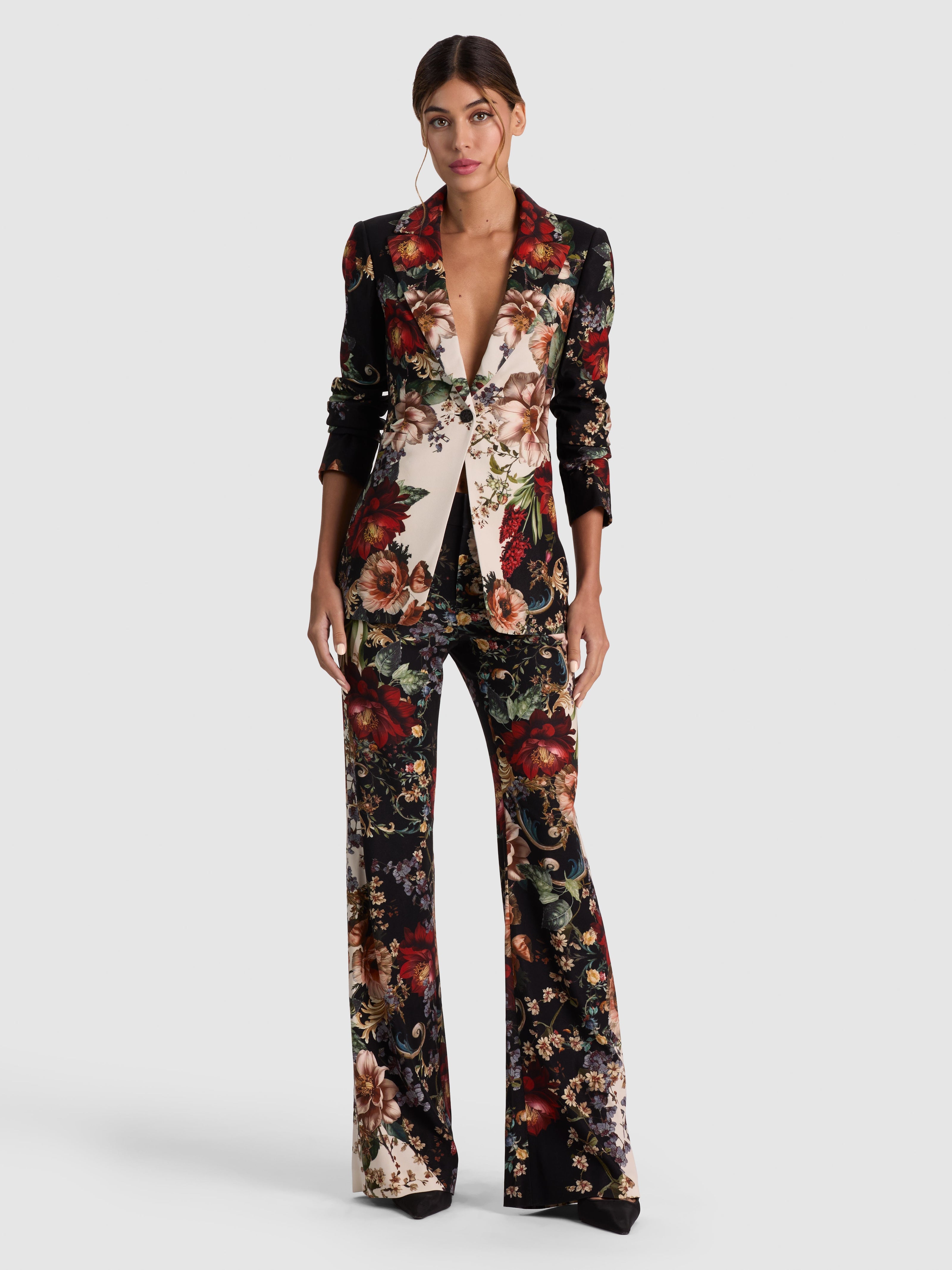 BREANN FITTED BLAZER - FLORAL RADIANCE