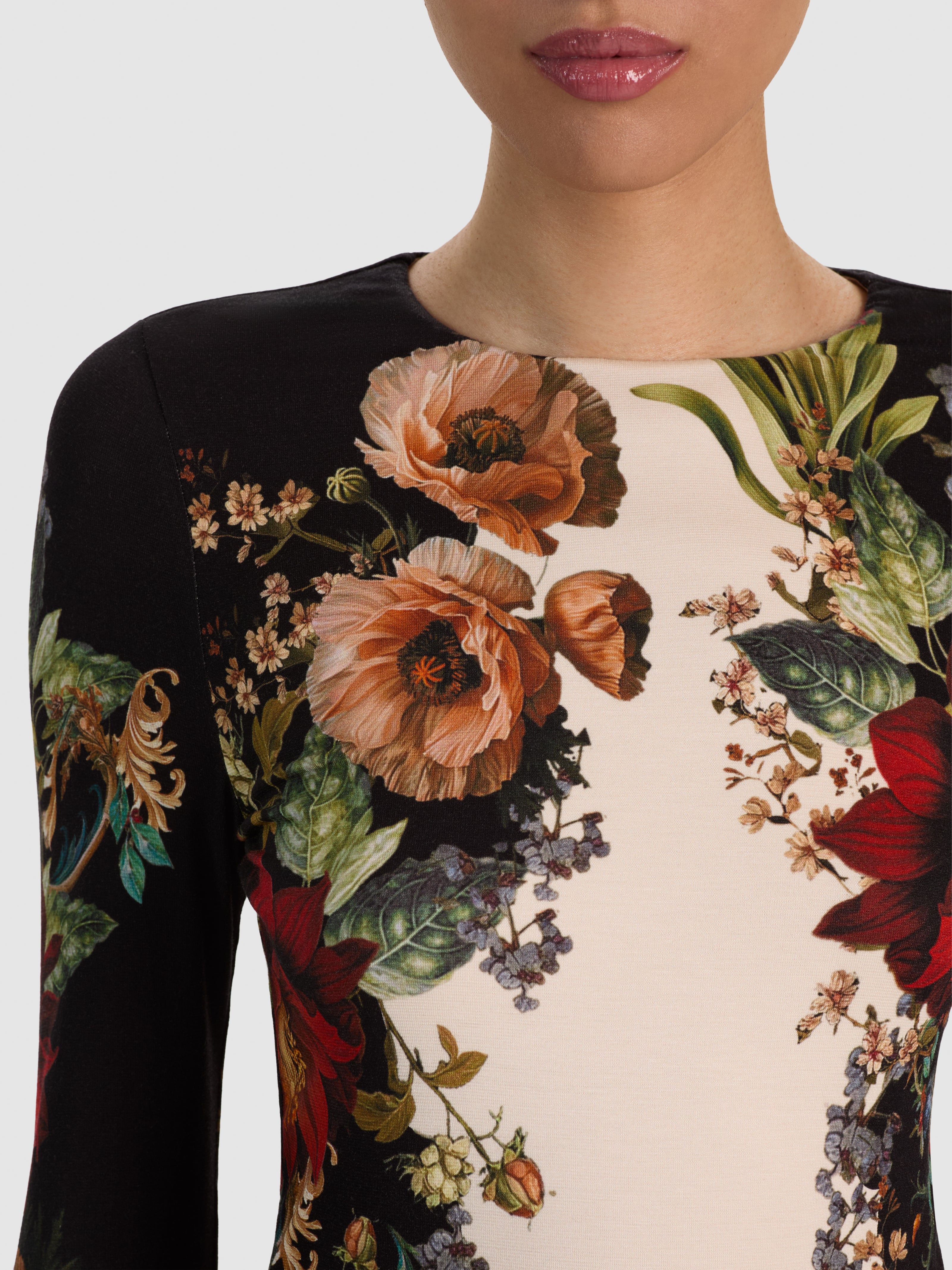 DELORA MIDI DRESS-FLORAL RADIANCE-ALICE + OLIVIA