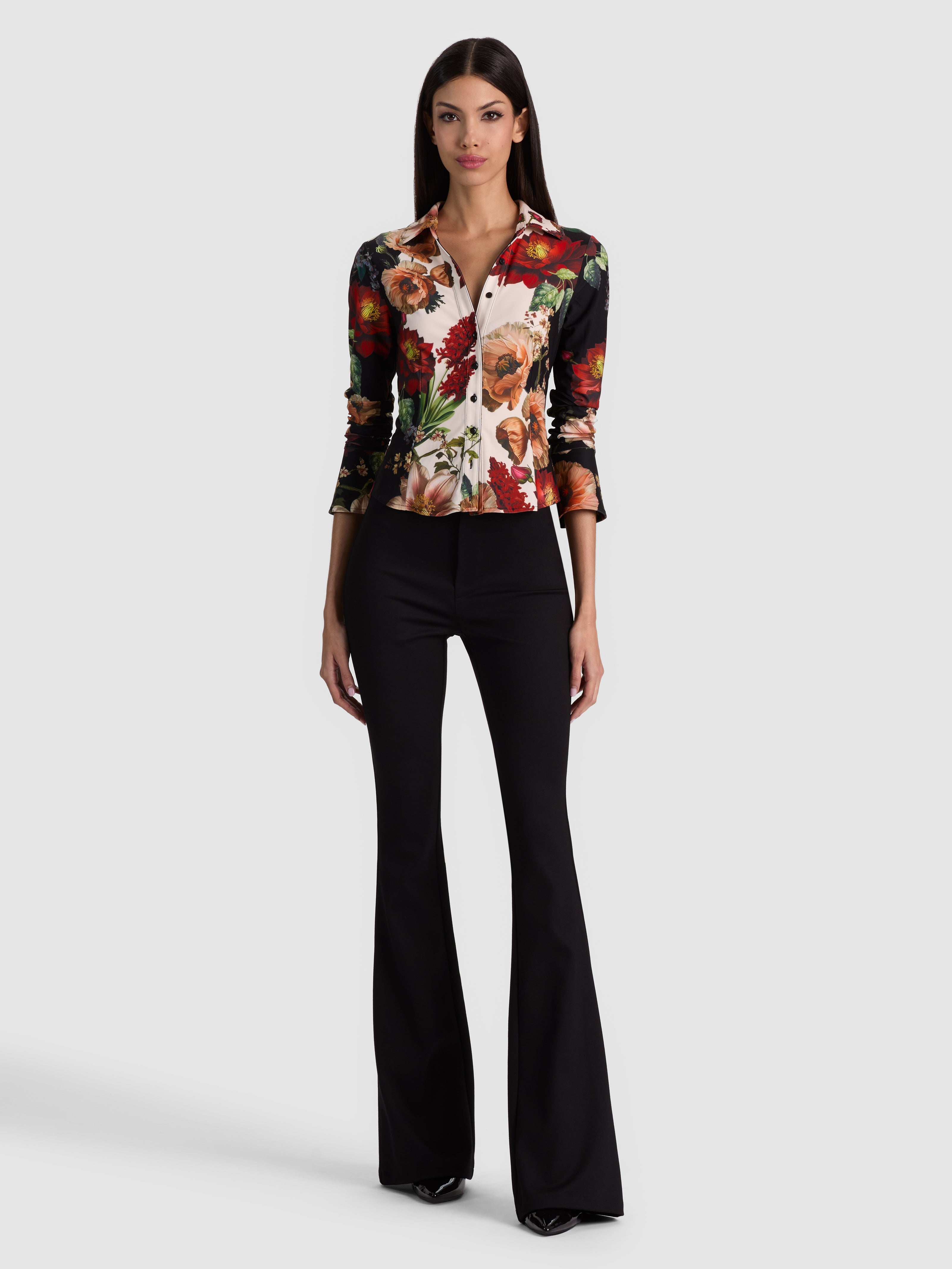 FREYA BUTTON DOWN TOP - FLORAL RADIANCE