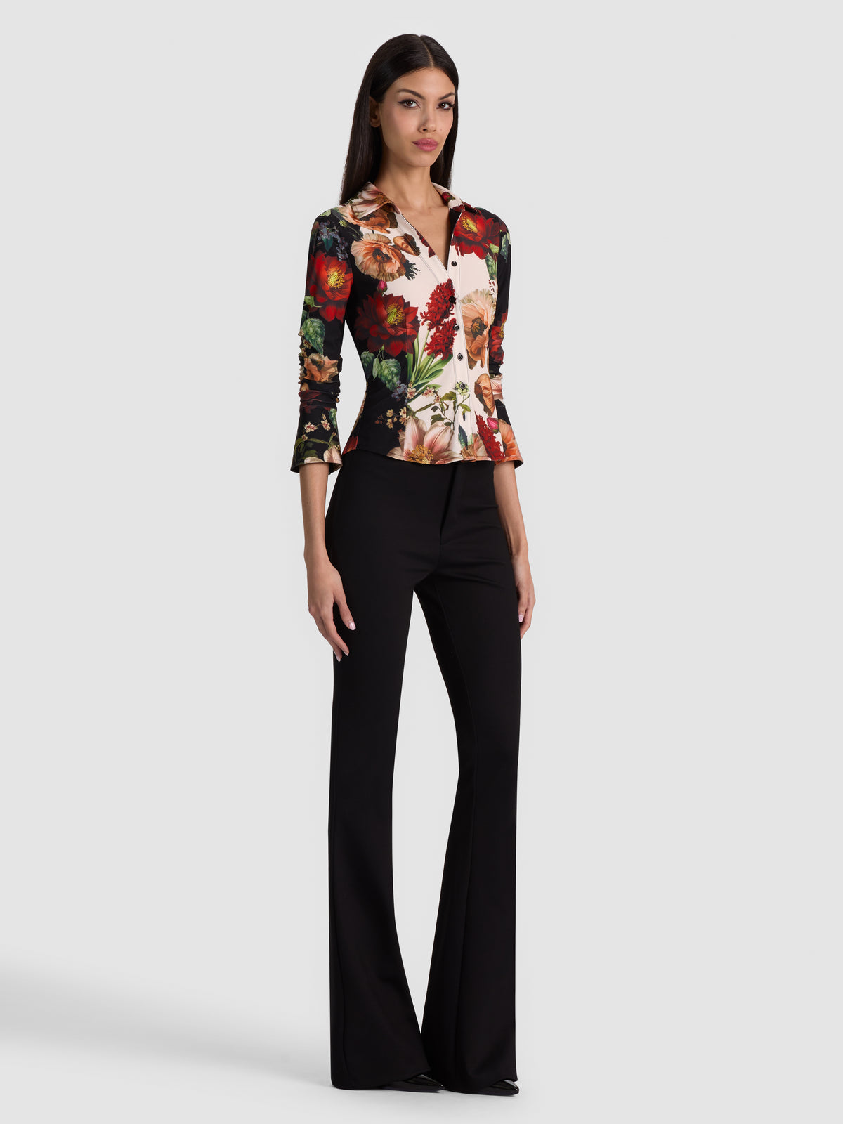FREYA BUTTON DOWN TOP - FLORAL RADIANCE