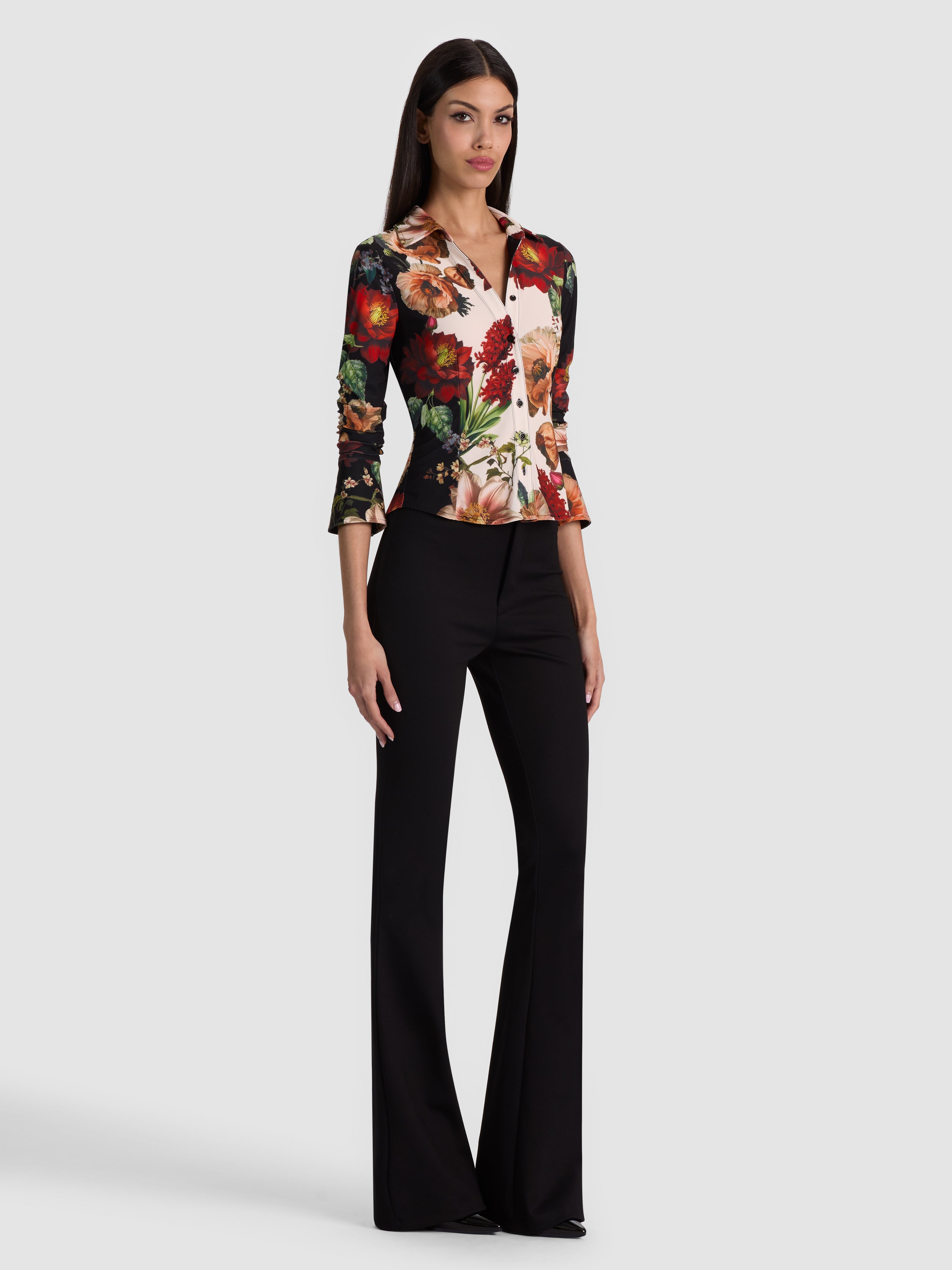 FREYA BUTTON DOWN TOP - FLORAL RADIANCE