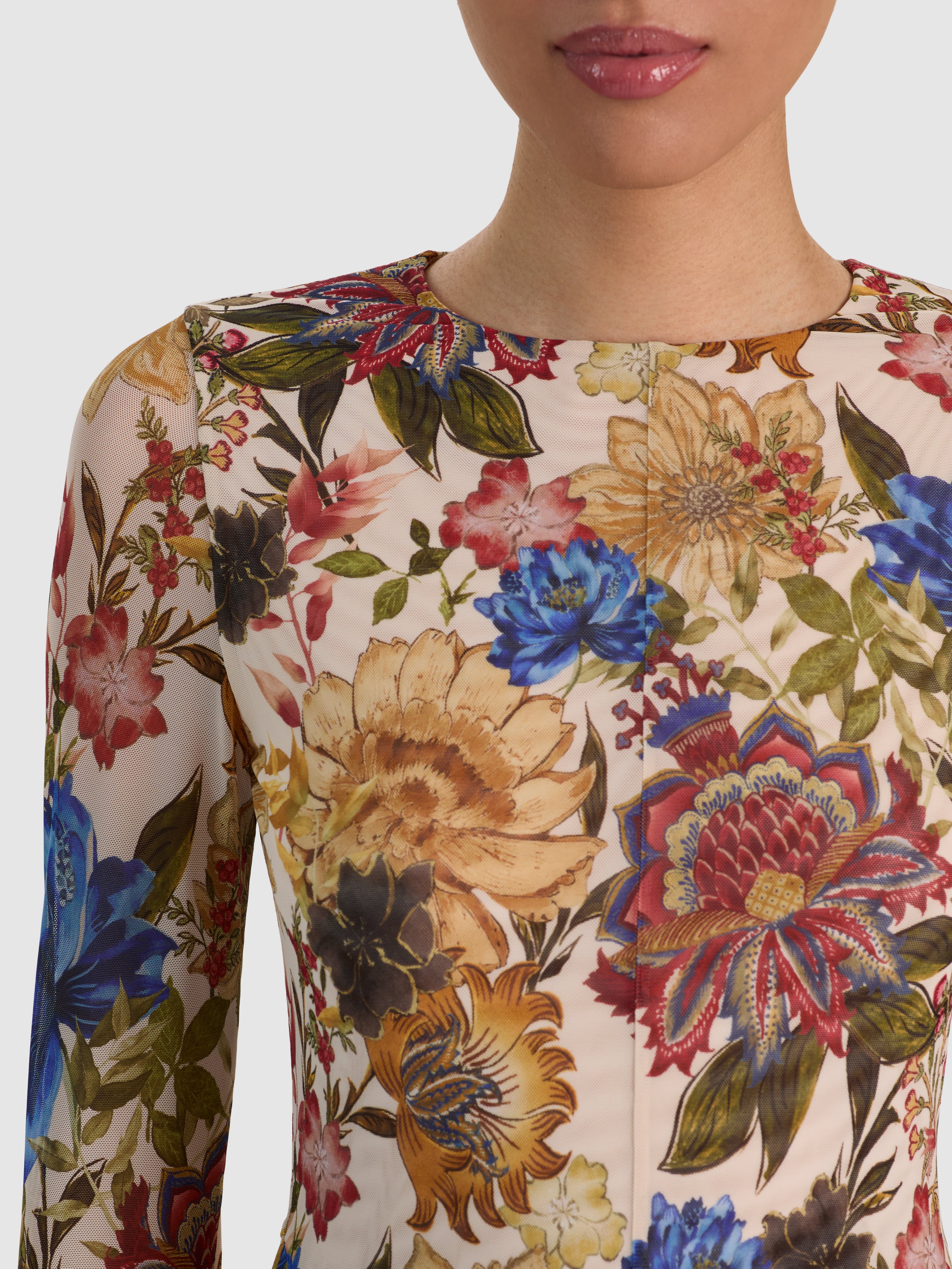 DELORA LS FLARE MINI DRESS-ALICE + OLIVIA