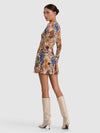 DELORA LS FLARE MINI DRESS-ALICE + OLIVIA