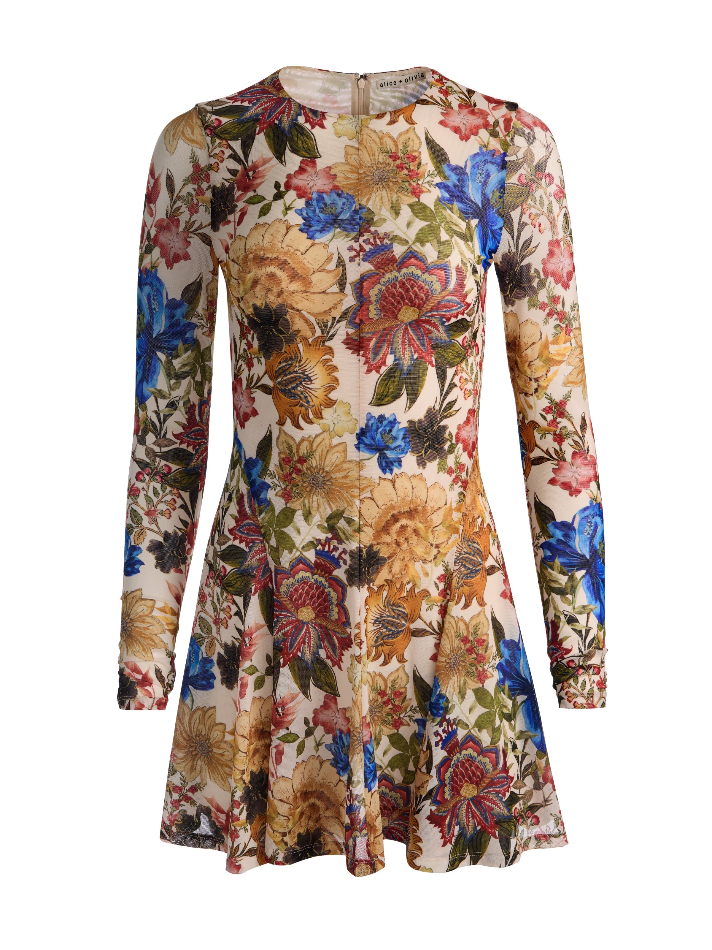 DELORA LS FLARE MINI DRESS-ALICE + OLIVIA