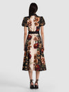 HENRIETTA FITTED FULL FLARE MIDI DRESS W BELT-ALICE + OLIVIA