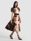 HENRIETTA FITTED FULL FLARE MIDI DRESS W BELT-ALICE + OLIVIA