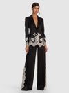 BREANN CUTAWAY LACE LONG FITTED BLAZER-ALICE + OLIVIA