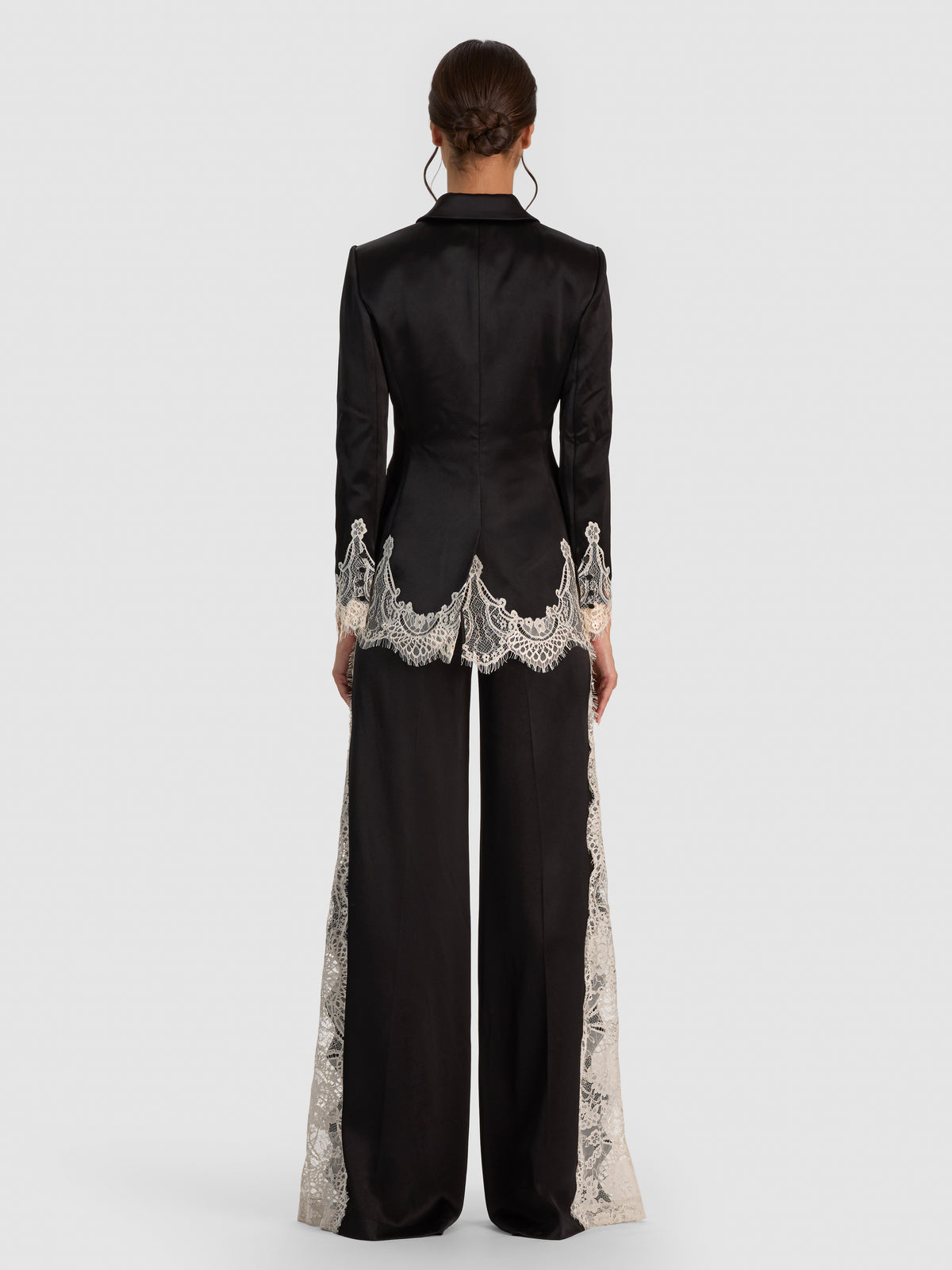 BREANN CUTAWAY LACE LONG FITTED BLAZER-ALICE + OLIVIA