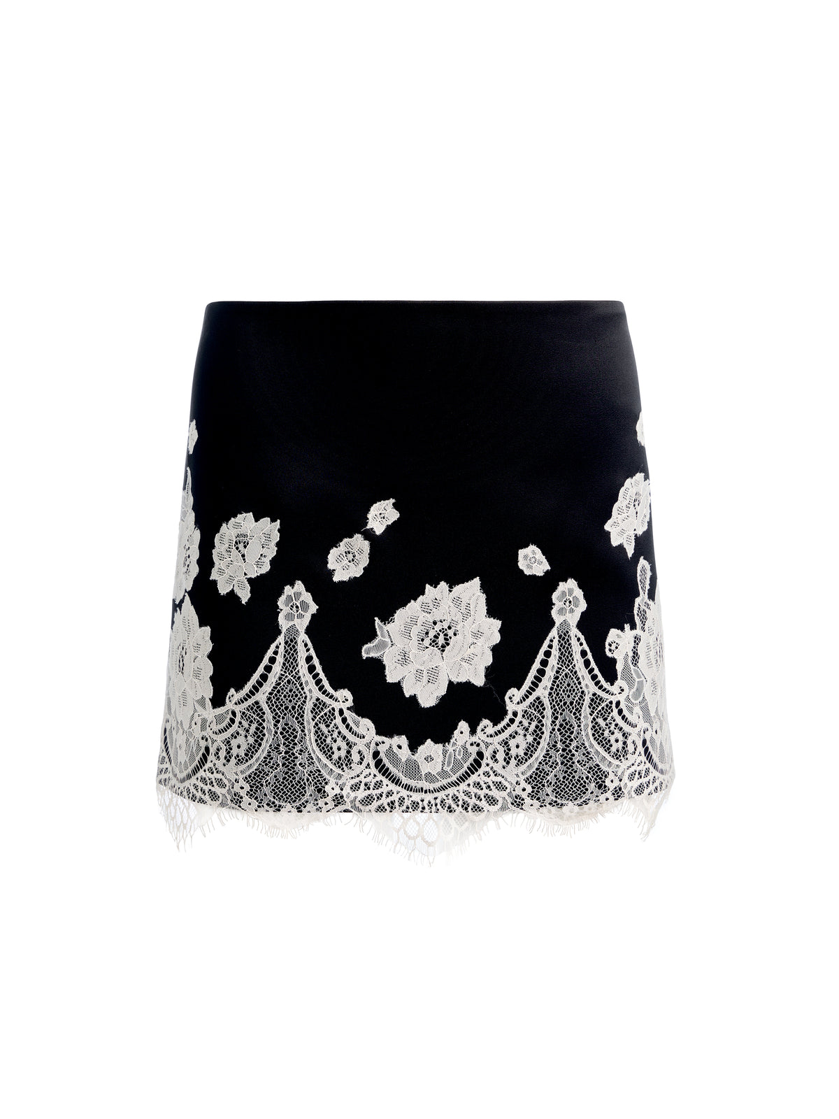 RUBI LACE TRIM LR MICRO SKIRT - BLACK/CHINO
